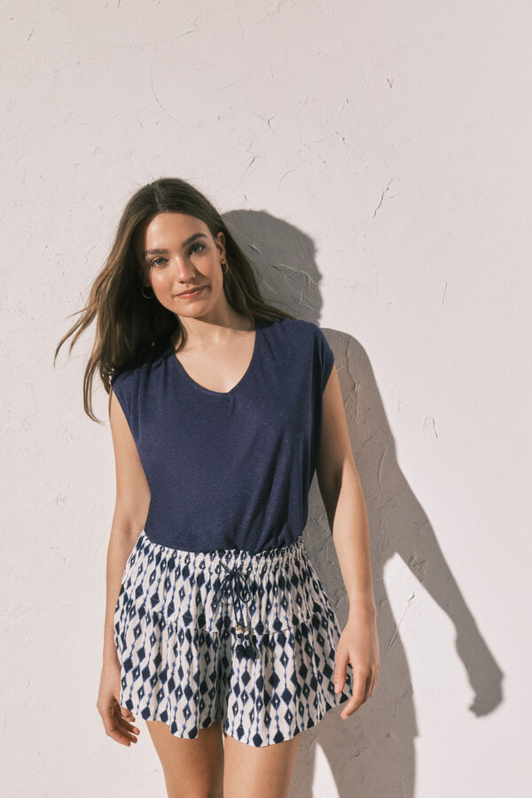 Women'secret Cal&ccedil;&otilde;es de voil estampado azul azul