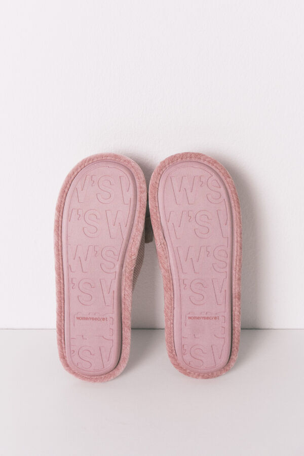Women'secret Chinelos de quarto fechadas de chenille rosa rosa