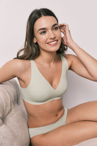 Women'secret Top halter liso clean cut verde