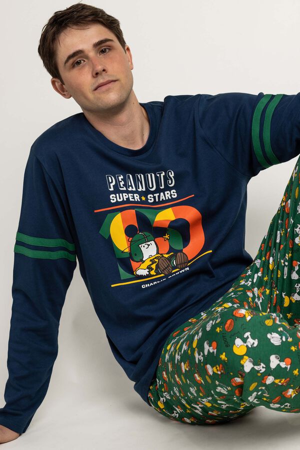 Admas Pijama comprido para homem Peanuts azul