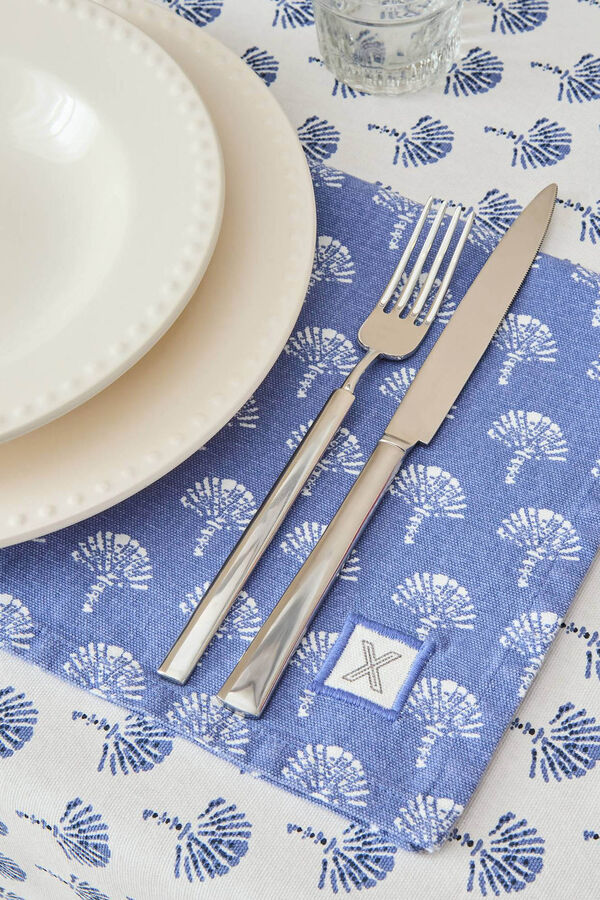 Womensecret Ginkgo leaf stain-resistant tablecloth bleu