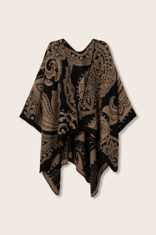 Vilanova Capa Cachecol Paisley preto