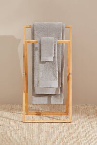 Womensecret Toalha banho friso algodão egípcio 90 x 150 cm. cinzento