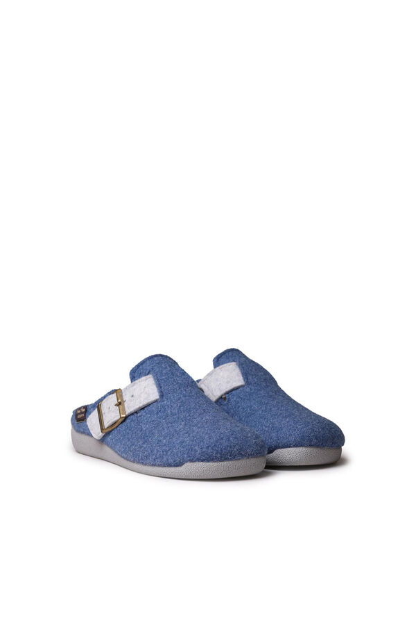 Toni Pons Chinelo feminino estilo tamanco em feltro azul
