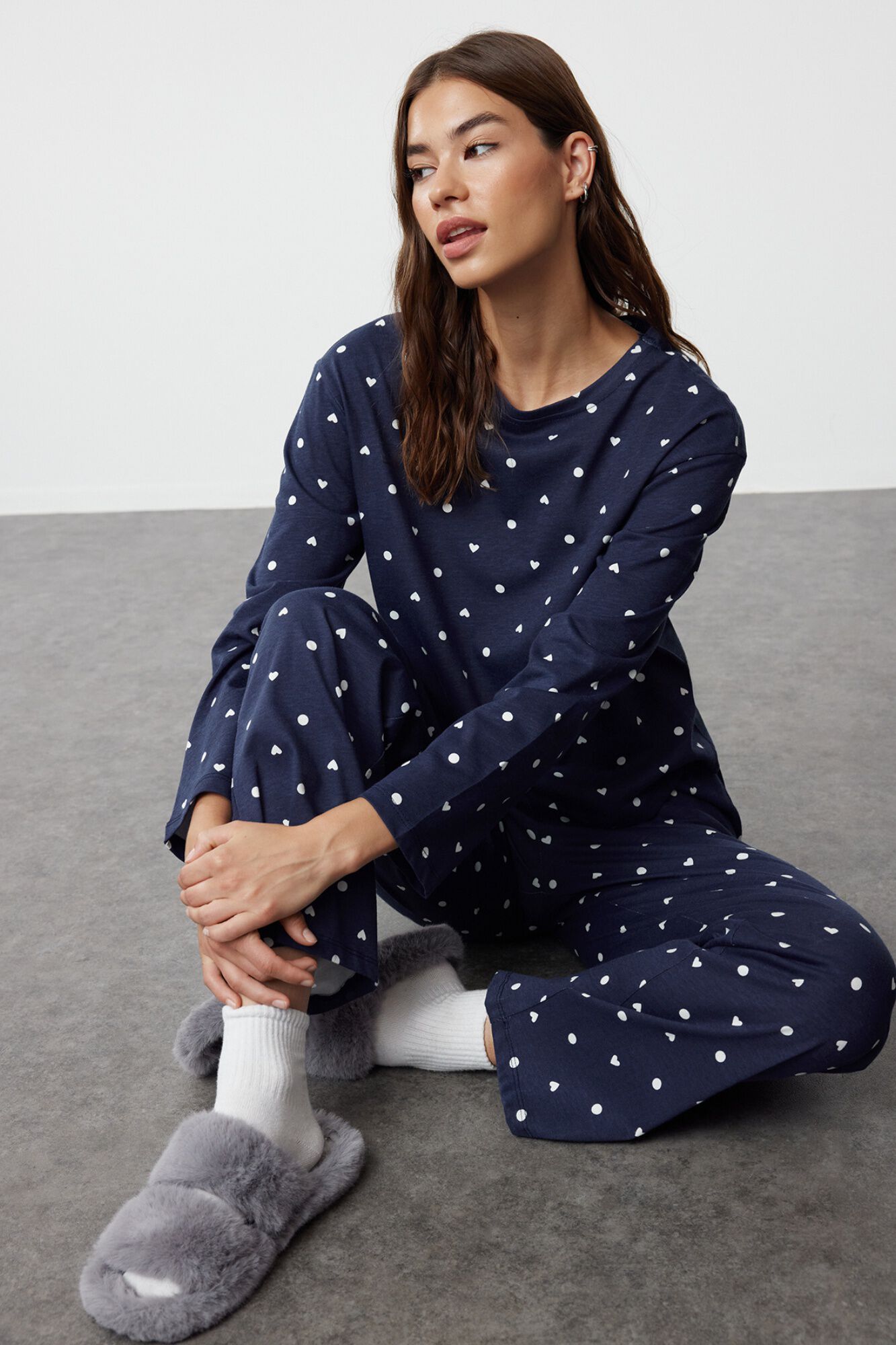 Trendyol Pijama com estampado de cora&ccedil;&otilde;es