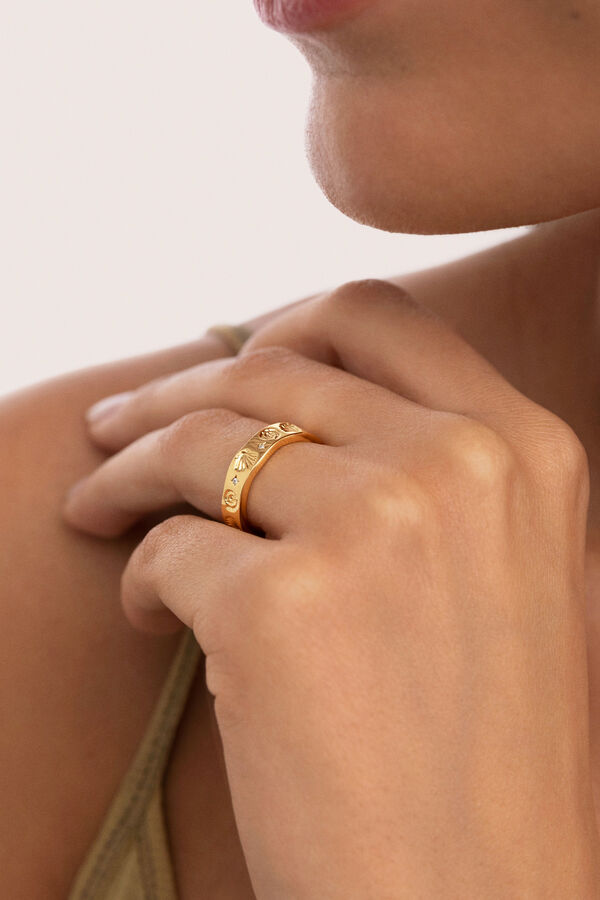 Singularu Anillo Treasure Ba&ntilde;o Oro amarillo
