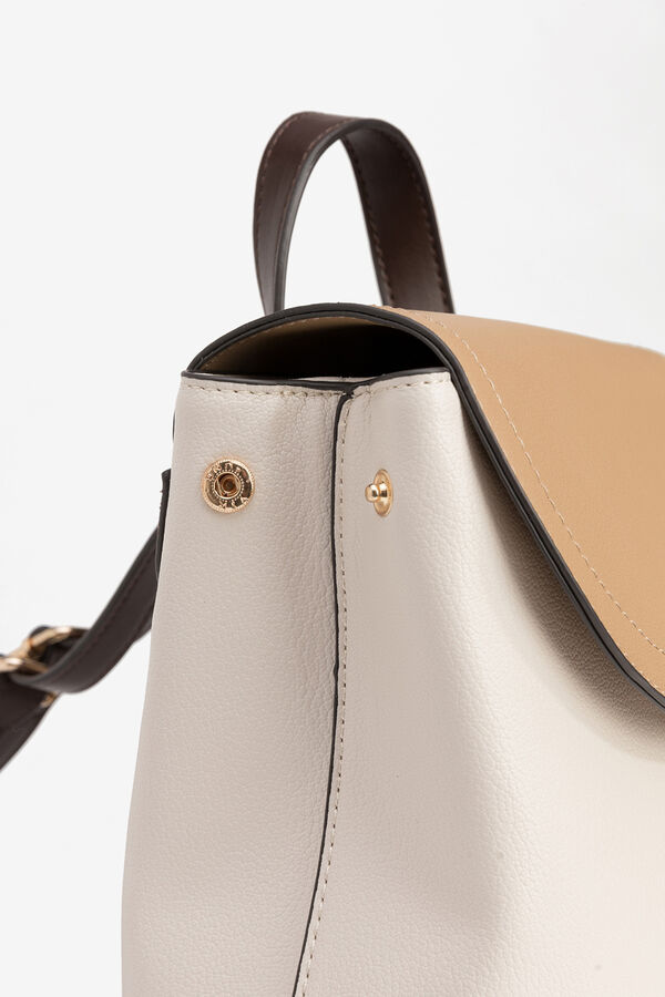 Vilanova Mochila bucket com aba bege