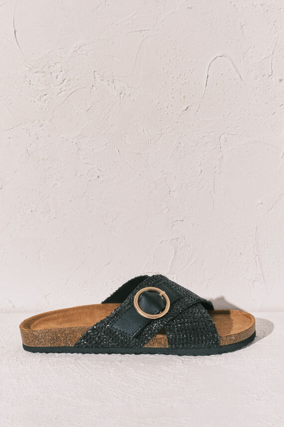 Sandalias bio tiras cruzadas negro
