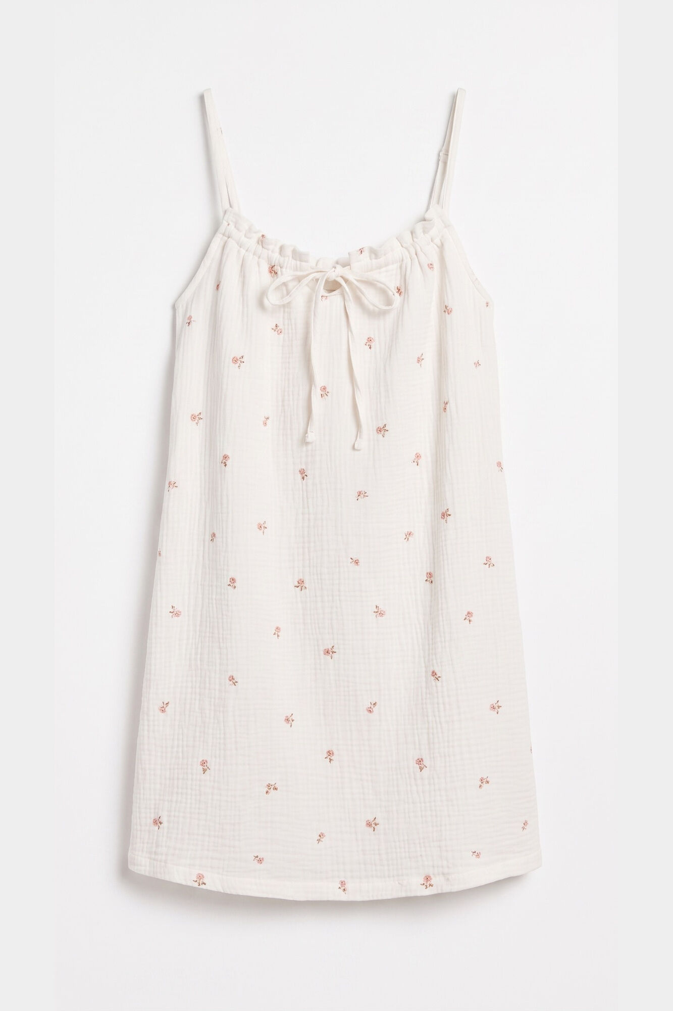 Women'secret Camisa de dormir curta de al&ccedil;as em algod&atilde;o branco