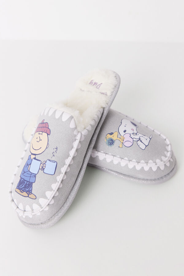 Womensecret Zapatillas casa pelo Snoopy gris gris