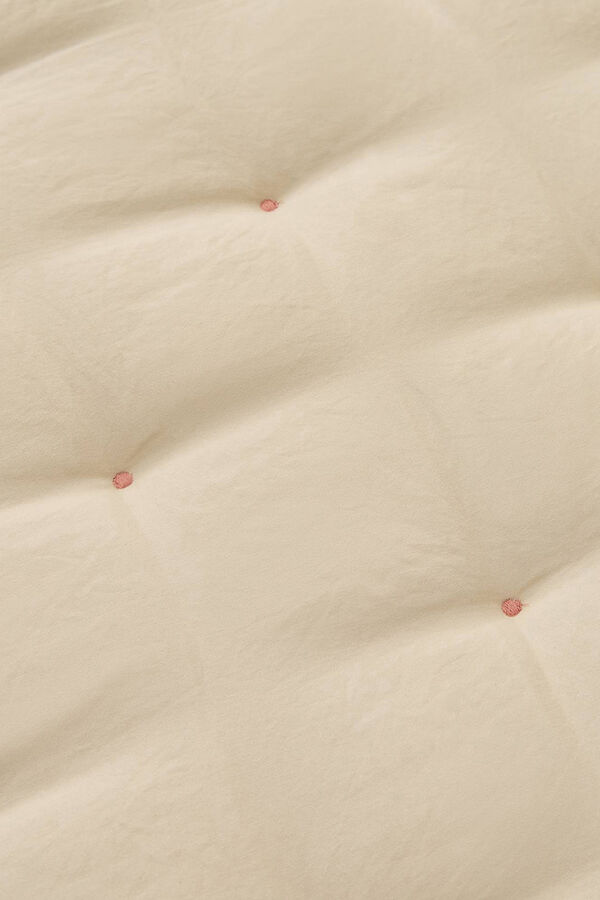 Textura Edredom revers&iacute;vel liso com bolinhas rosa