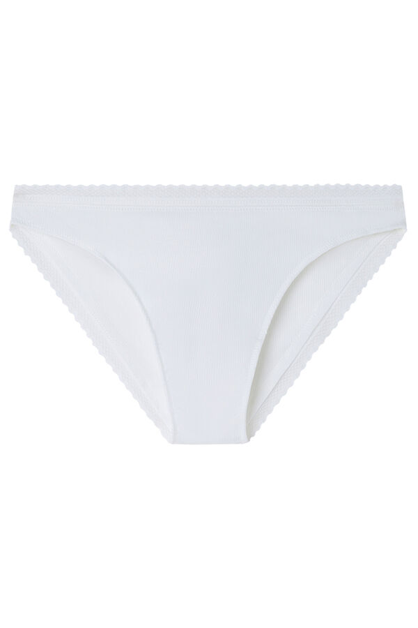 Women'secret Classic cotton lace ivory lace panty beige