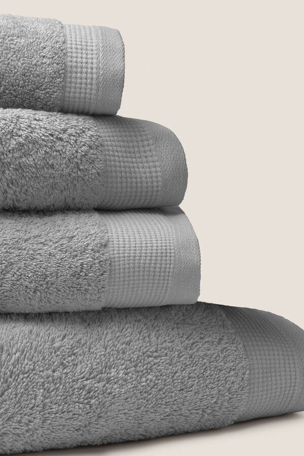 Textura Toalha toucador friso algodão egípcio 30 x 50 cm. cinzento