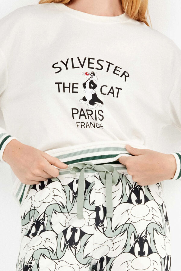 Gisela Conjunto de pijama Sylvester em malha interlock bege