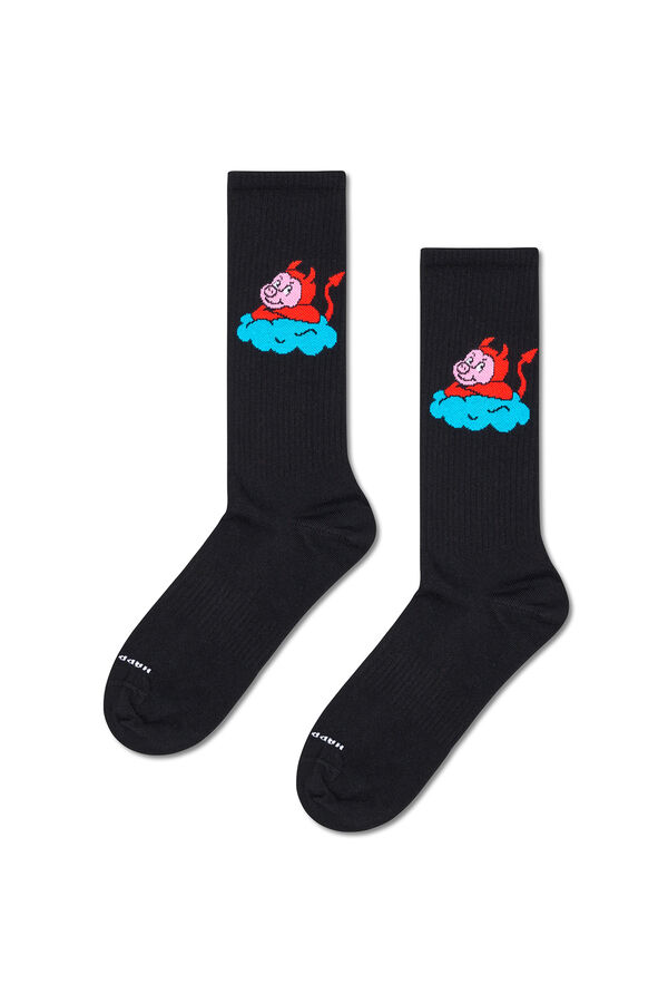 Happy Socks Meias de Porco Mau  branco