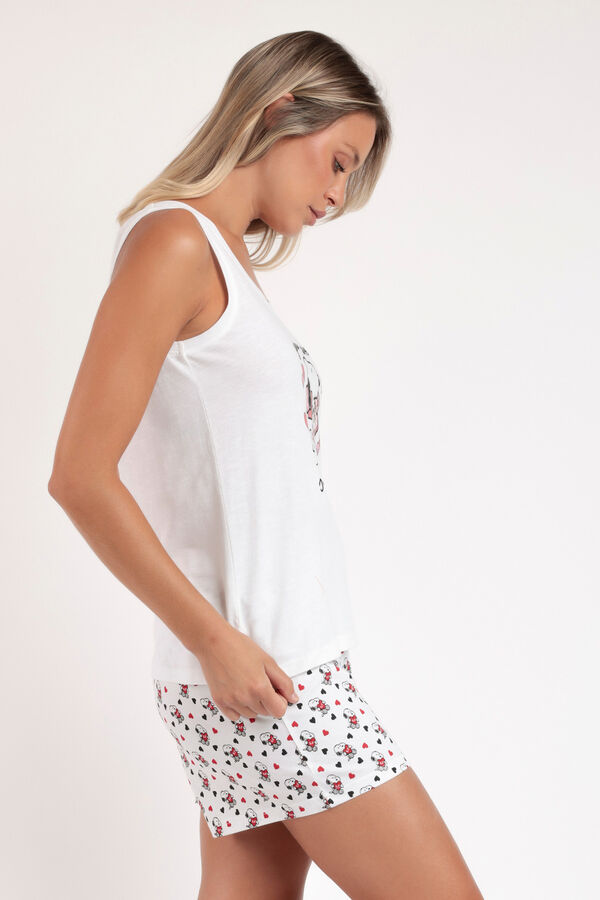 Admas In my heart Snoopy sleeves short pajamas white