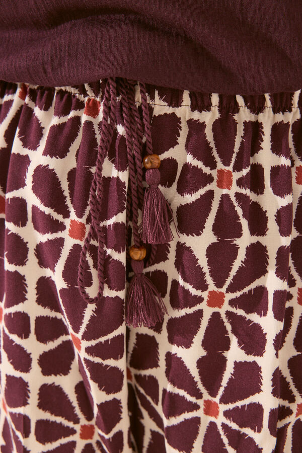 Women'secret Calça de viscose com estampado floral estampado