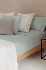 Textura Lençol algodão orgânico. Cama 180-200 cm. azul