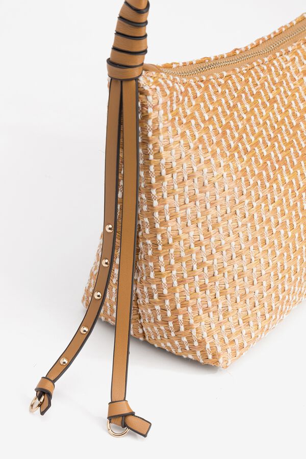 Vilanova Mala com efeito de palha bordada estampado