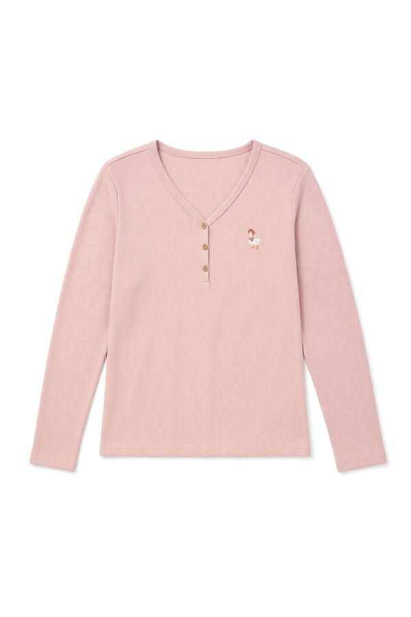 Women'secret T-shirt de manga comprida rosa rosa