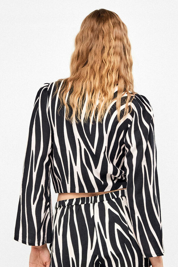 Gisela Cal&ccedil;&otilde;es estampado de zebra branco