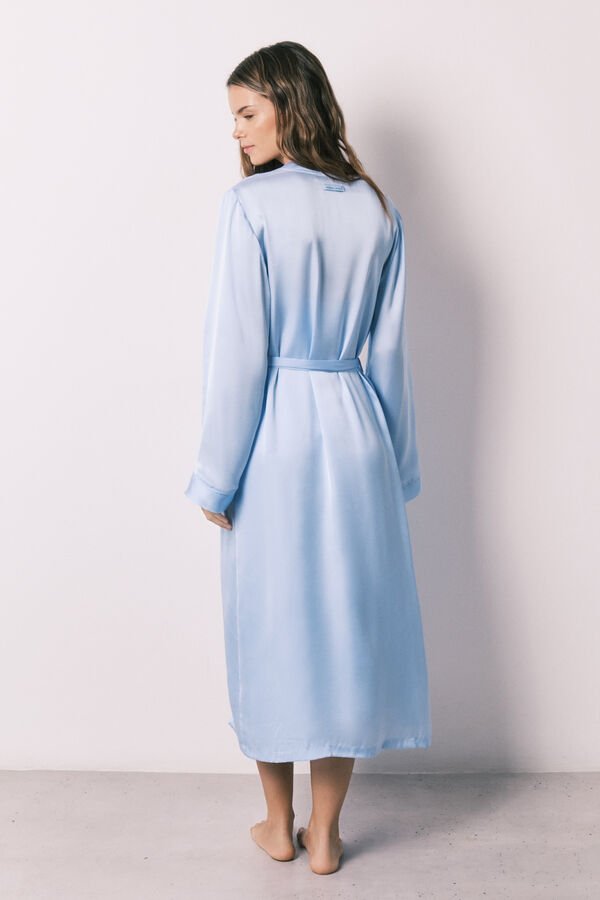 Women'secret Robe midi em cetim azul azul