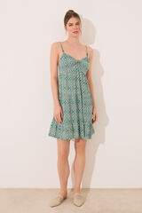 Women'secret Vestido curto estampado geométrico verde