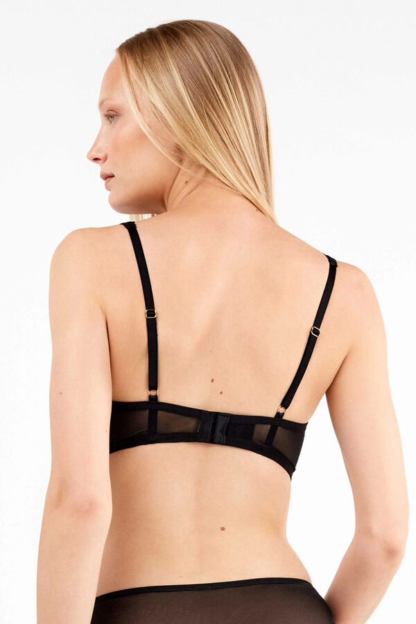 Gisela Sujetador bralette efecto push up guipur negro
