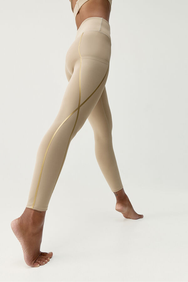 Born Living Yoga Legging Pretas Douradas cinzento