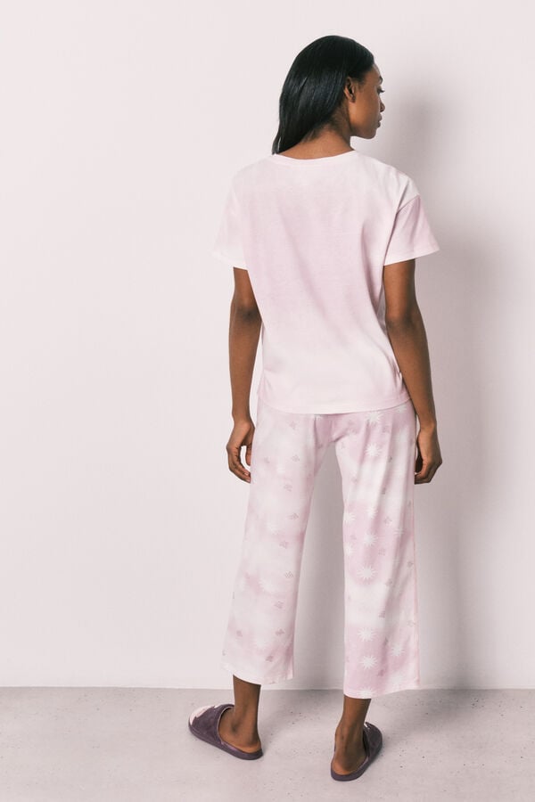 Women'secret Pijama Snoopy capri em algod&atilde;o rosa