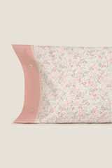 Textura Capa de almofada de algodão com flores rosa
