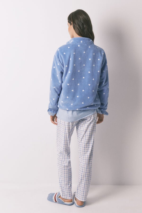 Women'secret Robe curto de polar Mickey Mouse com estampado azul azul