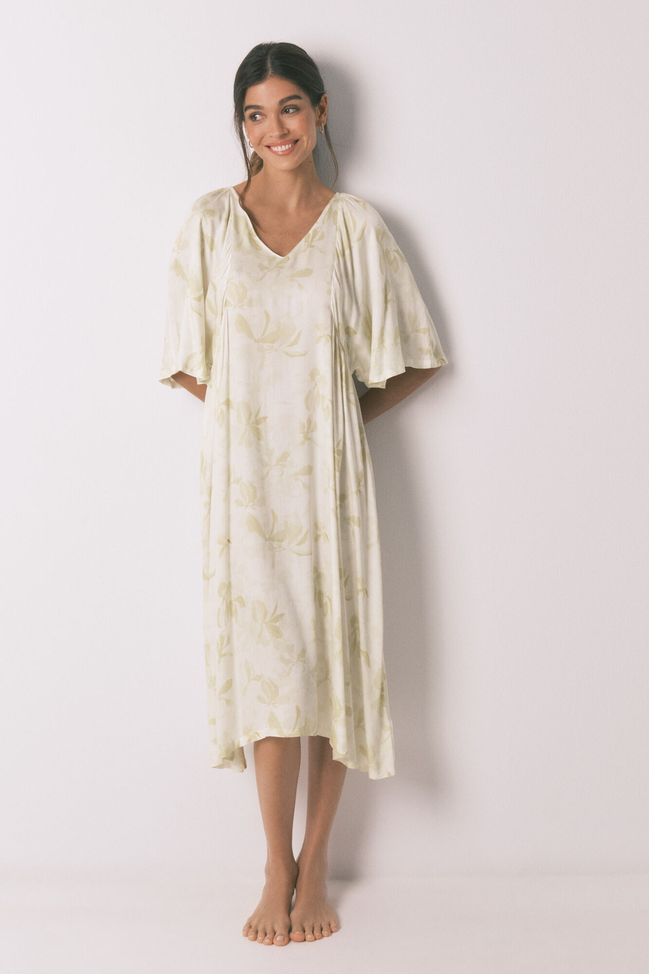 Women'secret Camis&oacute;n largo estampado manga ancha