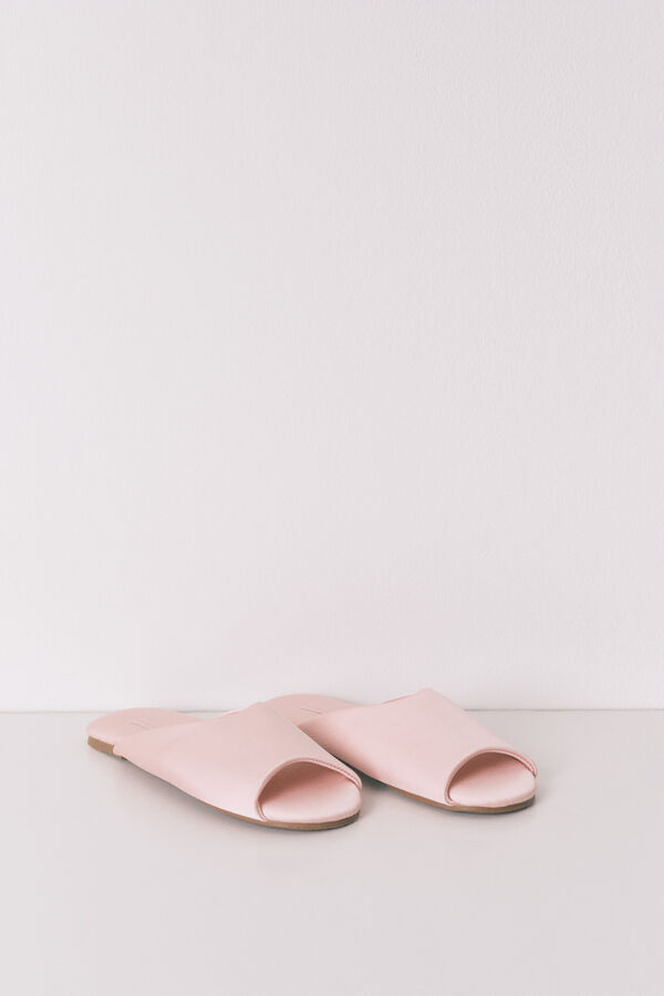 Women'secret Chinelos de quarto cetim rosa rosa