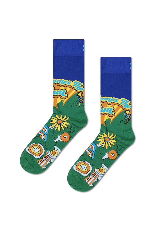 Happy Socks Meia “Here Comes The Sun” dos Beatles verde