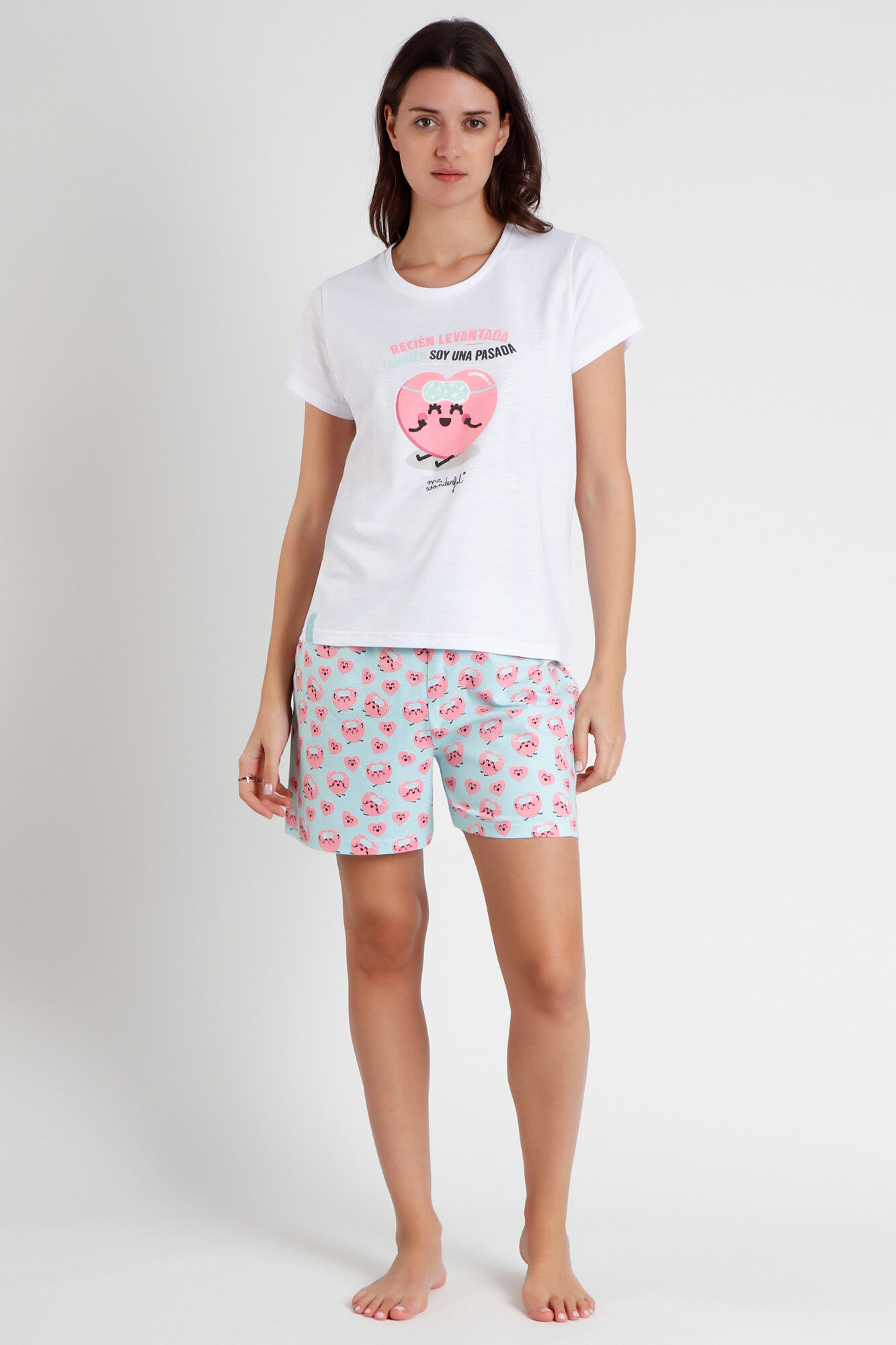 Mr. Wonderful MR WONDERFUL Pijama manga curta engomada para mulher