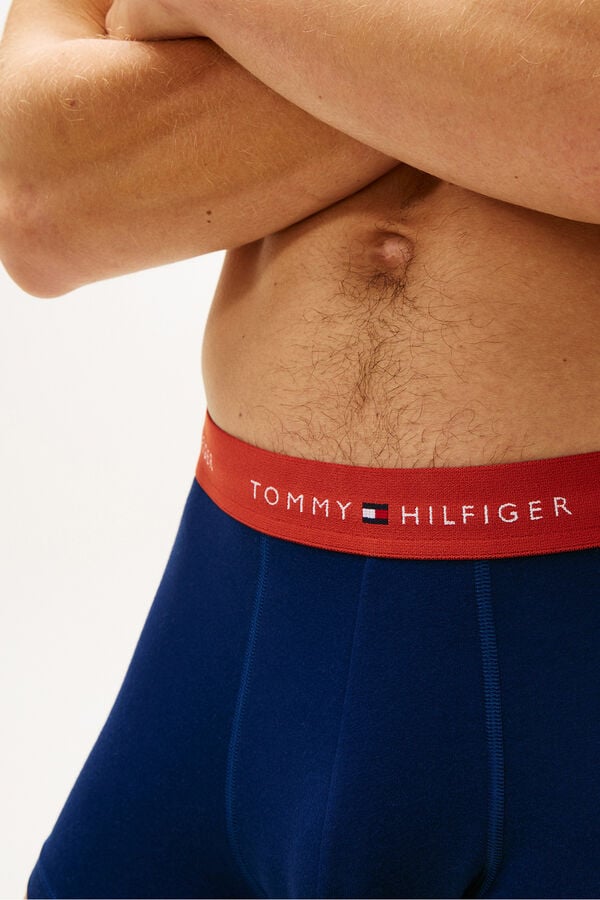 Tommy Hilfiger Boxers pack de 3 em algod&atilde;o azul