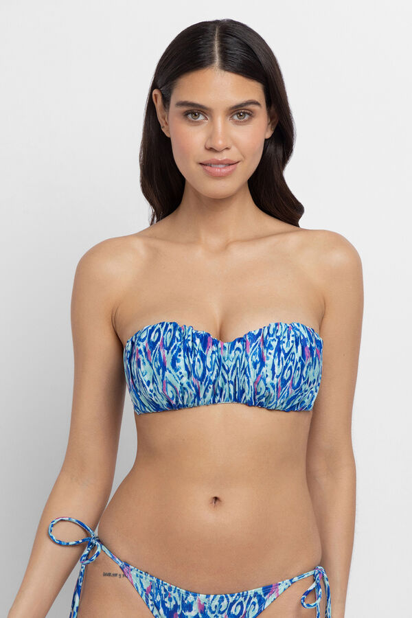 Dorina Top bandeau com enchimento leve Ventura estampado