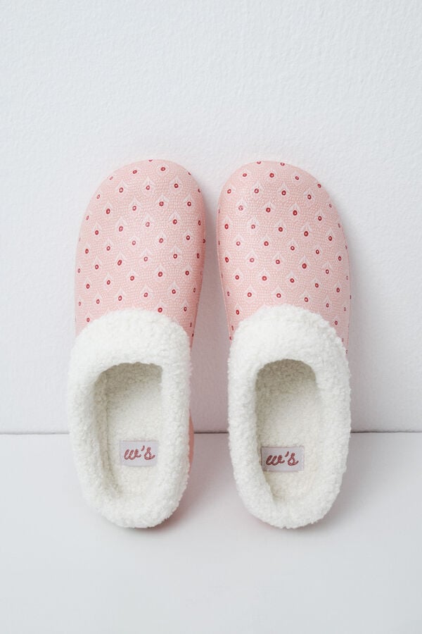 Women'secret Chinelos de quarto tamanco forrado rosa