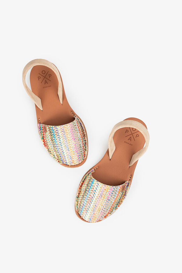 Popa Sandália estilo menorquina estampado
