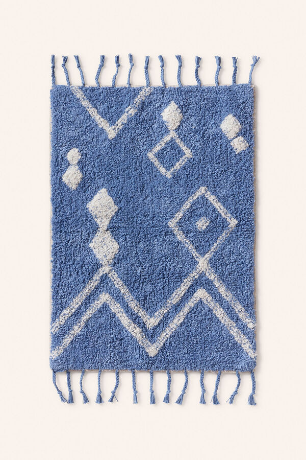 Calma House Tapete de banho em tufting azul fauve azul