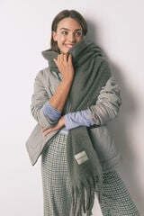 Women'secret Cachecol de mohair verde estampado