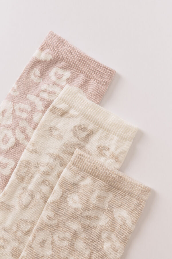 Women'secret Pacote com 3 meias longas de oncinha  estampado