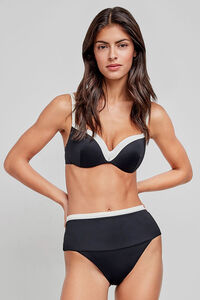 Gisela Cueca de biquíni alta preta multiposição