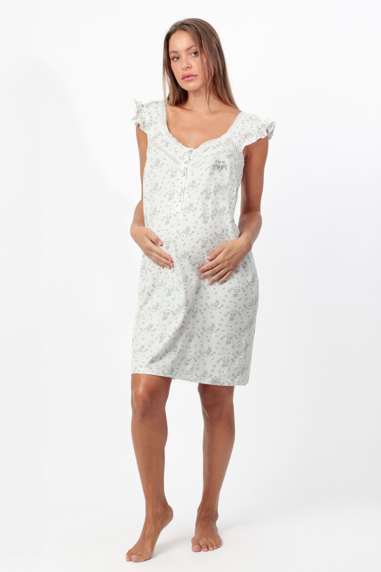 Admas Camisa de dormir maternity Bambi tambor