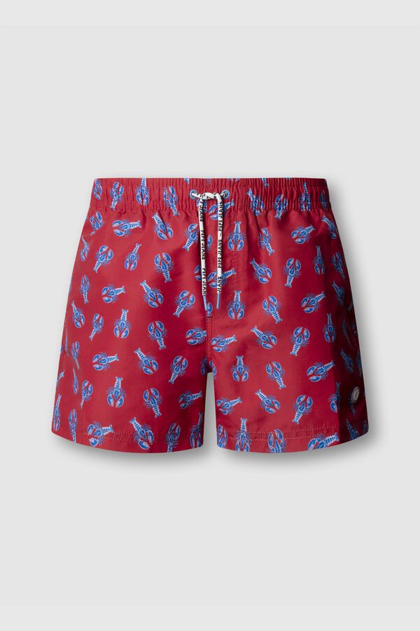 Pepe Jeans Fato de banho regular com cord&atilde;o estampado lagostas vermelho