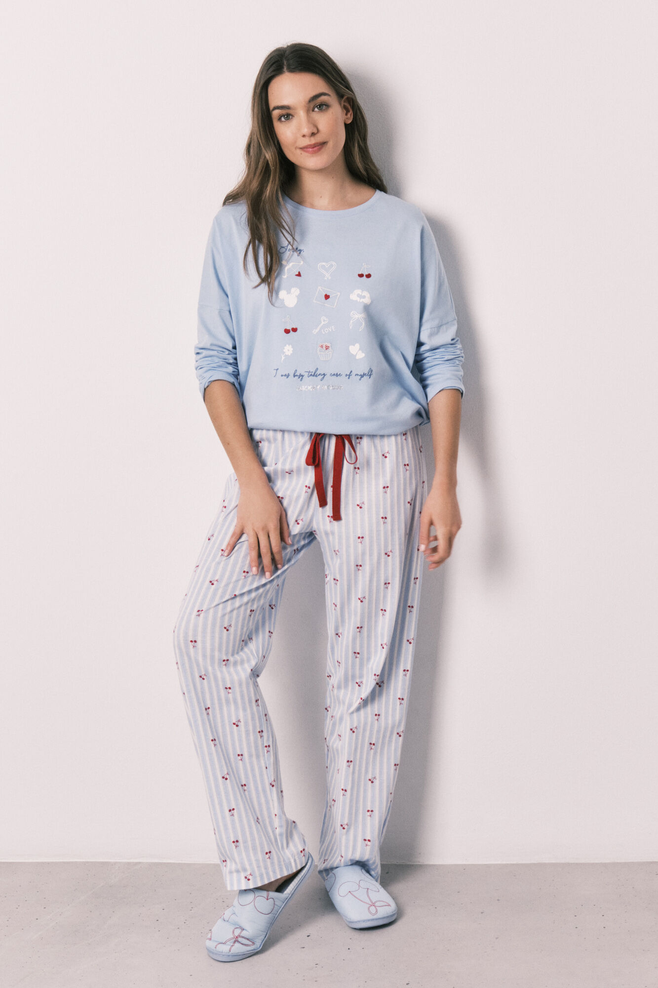 Women'secret Pijama comprido em algod&atilde;o Mickey Cherry