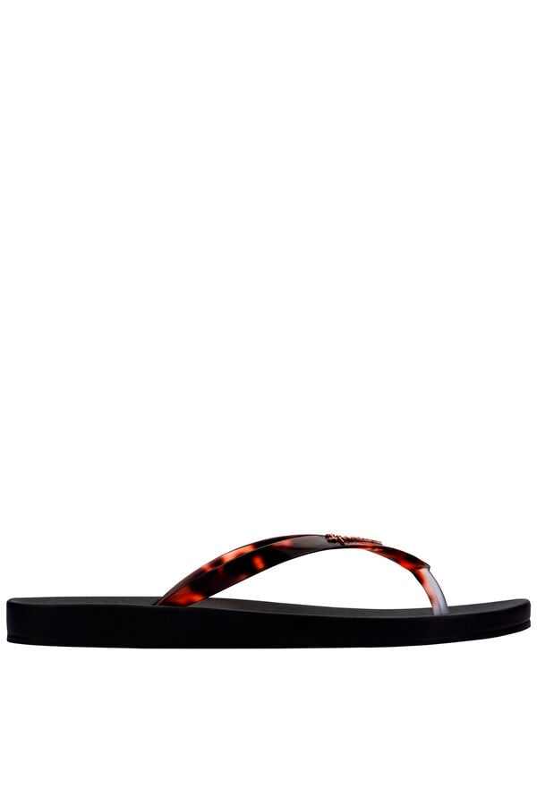 Ipanema Chinelo tradicional de tiras com estampado animal preto