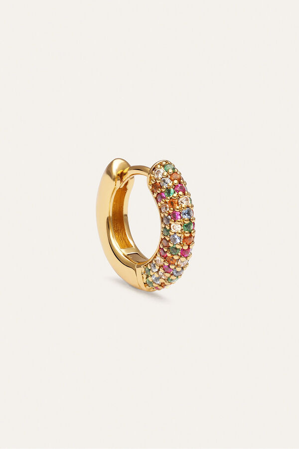 Singularu Brinco Individual Argola Scarlett Dance Banho de Ouro estampado