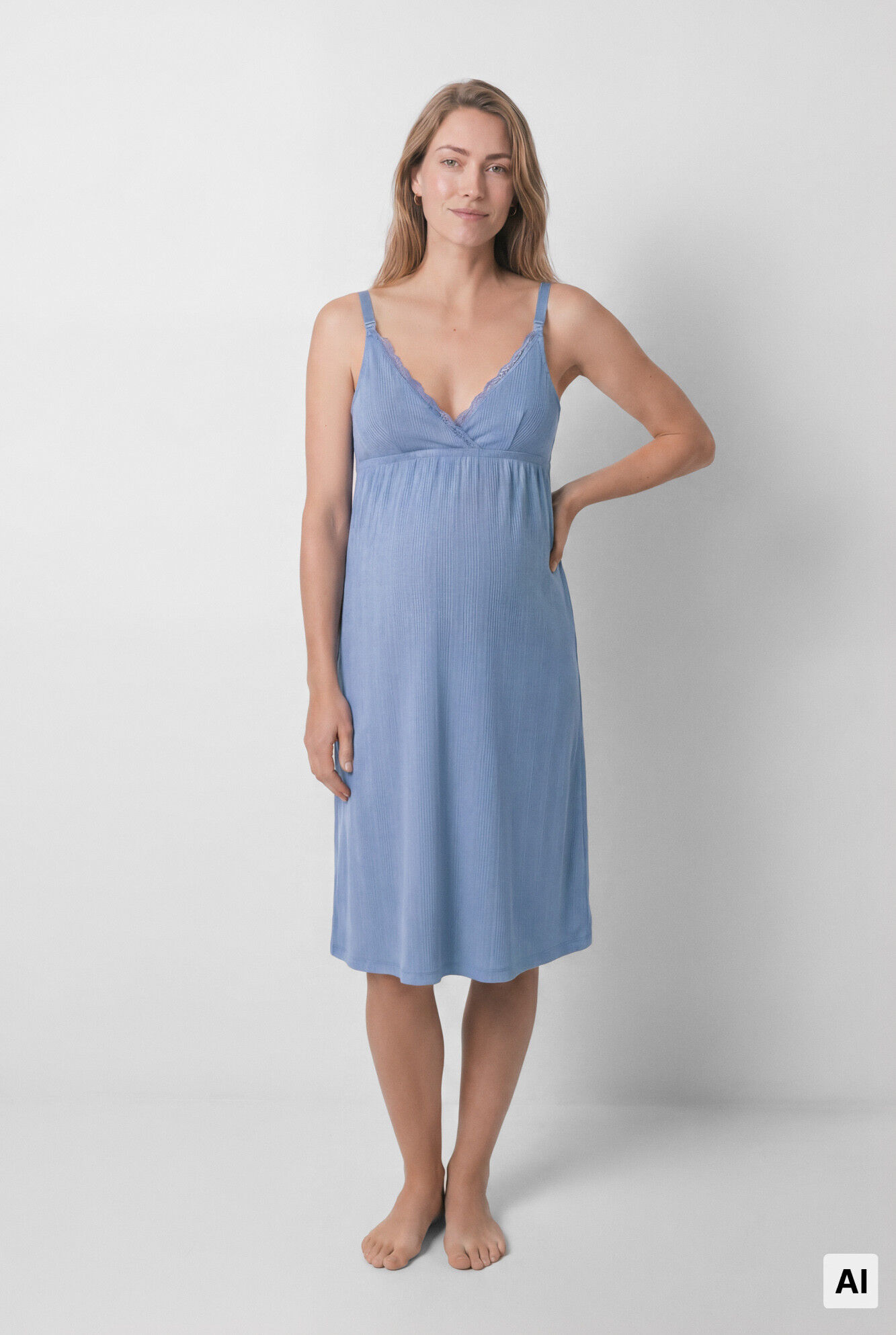 Women'secret Camisa de dormir maternity de al&ccedil;as amamenta&ccedil;&atilde;o azul